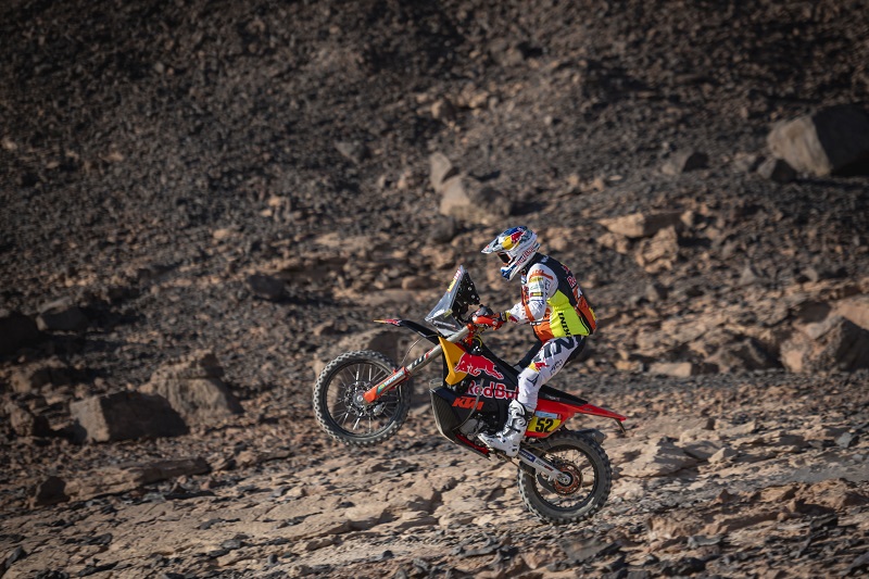 Matthias Walkner (AUT) of Red Bull KTM Factory Racing races during stage 09 of Rally Dakar2022 around Wadi Ad Dawasir, Saudi Arabia on January 11, 2022